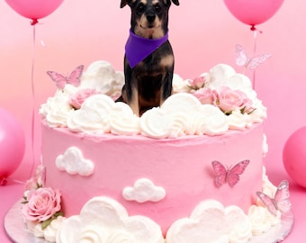 Personalized Dog Cake Topper: Custom Polymer Clay Pet Figurine