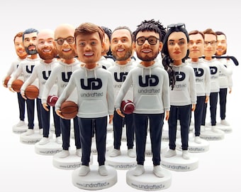 Personalized group 3D sculpture, group bobblehead dolls, rugby team group bobblehead dolls, sports team group statues, employee group gifts