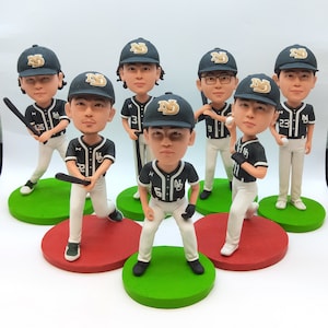 Custom baseball group bobbleheads, baseball team bobblehead gifts for students, custom baseball star bobbleheads, best baseball player gifts