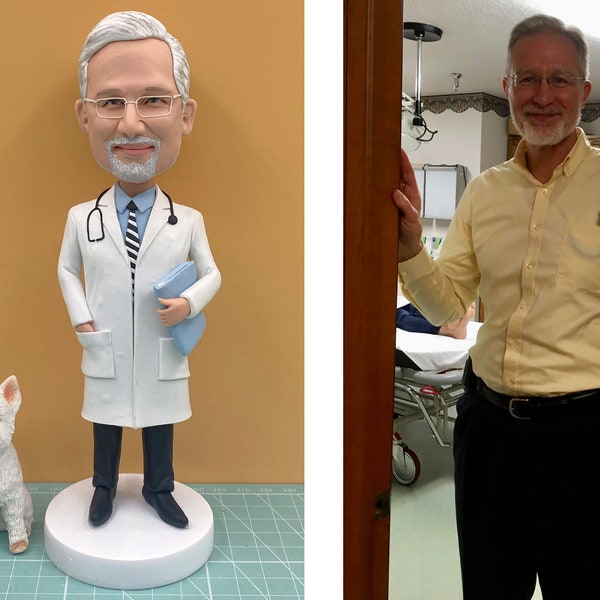 Custom Doctor Bobblehead, Personalized Male Doctor Statues, Personalized Action Figure Doctor, Custom Medical Doctor Bobblehead For Father