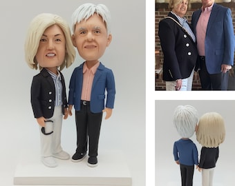 Customised parent bobblehead, 50th anniversary gift for parents, customised couple bobblehead, Valentine&#39;s Day anniversary gift for couples