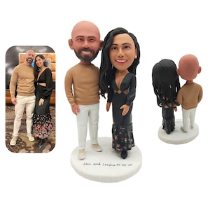 Muñecos cabezones de boda personalizados, muñecos cabezones de pareja personalizados, adornos para tartas de boda personalizados, muñeco cabezón de boda, regalo de aniversario, regalo de Navidad