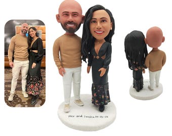 Custom wedding bobbleheads, personalized couple bobbleheads, Custom Wedding Cake Toppers, wedding bobblehead,Anniversary Gift,Christmas Gift