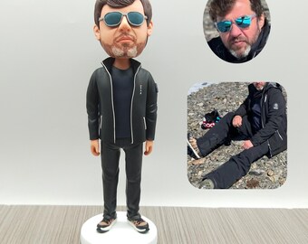 Personalized bobblehead doll, custom clay 3D sculpture, men's birthday gift, his Christmas present.