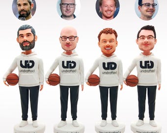 Custom group bobblehead dolls, custom company employee group 3D statues, rugby group, baseball group, family gathering gifts, Christmas gift