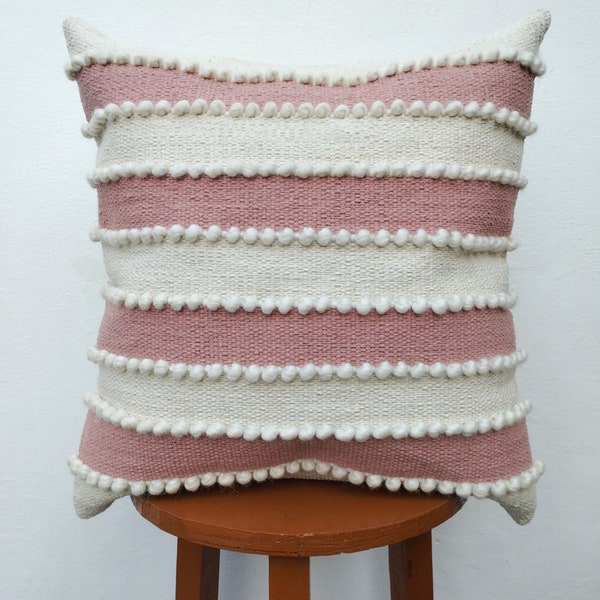 Pink Striped Pillow Etsy