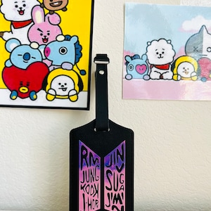 BTS luggage tag, BTS Army luggage tag, BTS tag