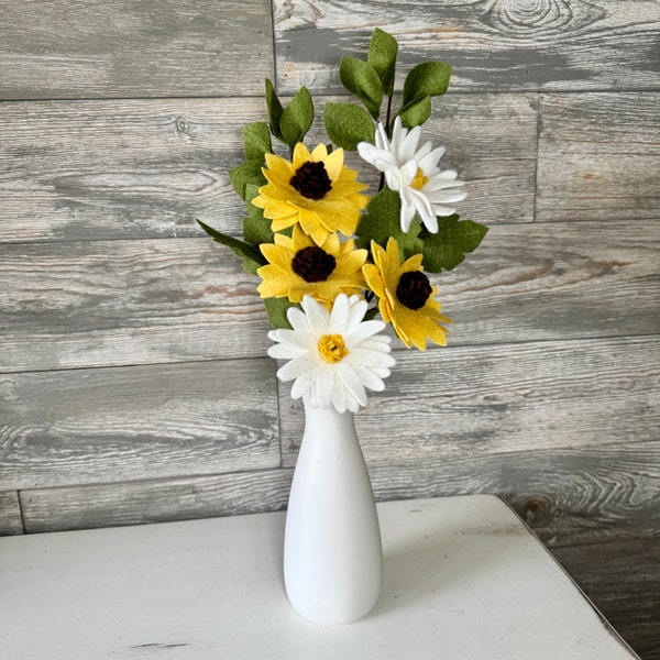 Sunshine and Daisies Bouquet, Sunflowers & Daisies Bouquet, Sunflowers, Daisies, felt flowers, bouquet, mother's day, gift,