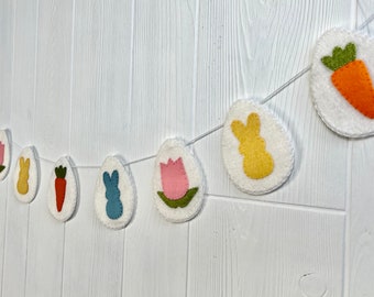 DIY Kit - Eggscellent Easter Banner, Felt Easter Banner, stitching kit, handmade, Easter decor,
