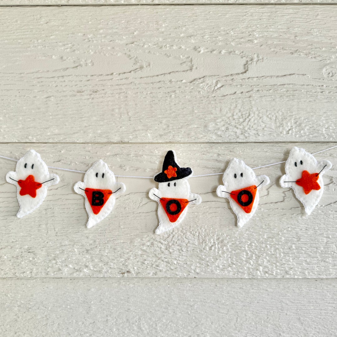 DIY Kit Mini Boo Banner, Halloween Decor, Felt Banner, Boo, Ghosts, - Etsy