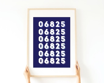 CUSTOM Zip Code Preppy Poster Digital Print | Trendy Wall Decor ...