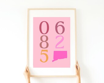 CUSTOM Zip Code Preppy Poster Digital Print | Trendy Wall Decor ...