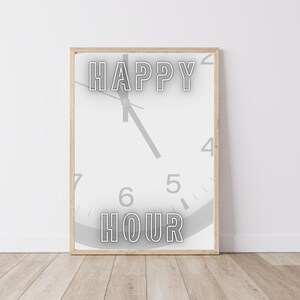 Happy Hour Poster Print | Happy Hour 5:00 | Barwagen Druck | Barwagen Poster Print | Digitaldruck | Barwagen Ästhetische | Digitaler Download