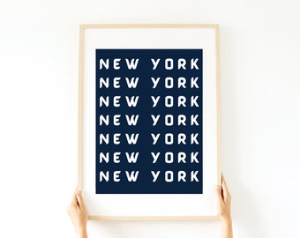 New York Preppy Poster Digital Print | NYC Wall Art, NYC Print, Bright Wall Decor | Trendy Wall Decor | City Digital Print, New York
