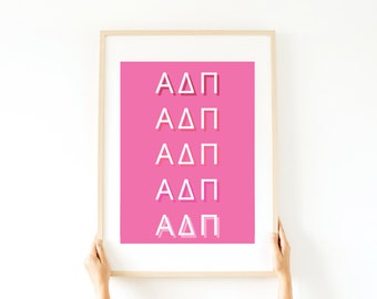 Alpha Delta Pi Preppy Poster Digital Print | Sorority Print | ΑΔΠ Digital Print | Greek Life Print | Wall Decor | Trendy Wall Decor