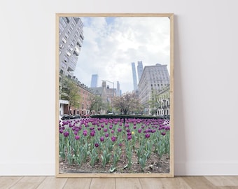 New York City Park Avenue Tulips Photo | Digital Wall Art Print | Digital Photo Print | New York City Photography | Park Avenue NYC Photo