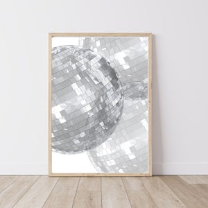 DiskoBall Poster Print | Funky Discoball Print | Barwagen Poster Print | Digitaler Wohnungsdruck | Barwagen Ästhetische | Digitaler Download