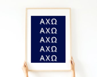 Alpha Chi Omega Preppy Poster Digital Print | Sorority Print | ΑΧΩ Digital Print | Greek Life Print | Wall Decor | Trendy Wall Decor