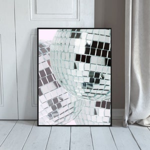 DiskoBall Poster Print | Funky Discoball Print | Barwagen Poster Print | Digitaler Wohnungsdruck | Barwagen Ästhetische | Digitaler Download