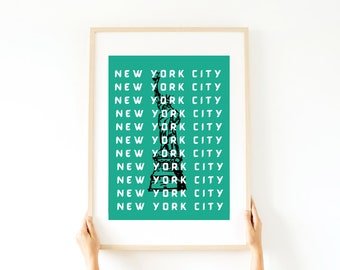 New York City Preppy Poster Digital Print | NYC Wall Art, NYC Print, Bright Wall Decor | Trendy Wall Decor | City Digital Print, New York