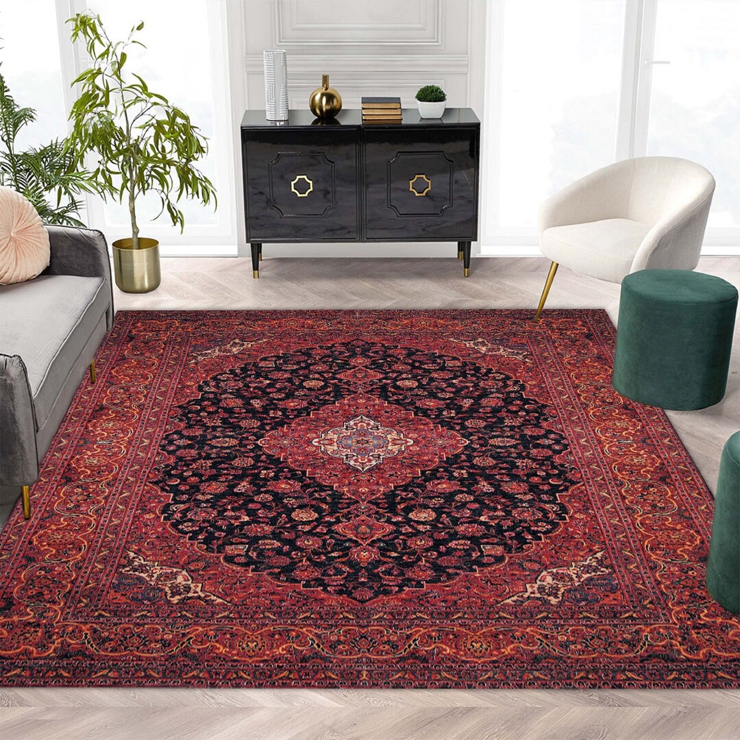 Antique Collection Area Rug Vintage Style Oriental Medallion Etsy