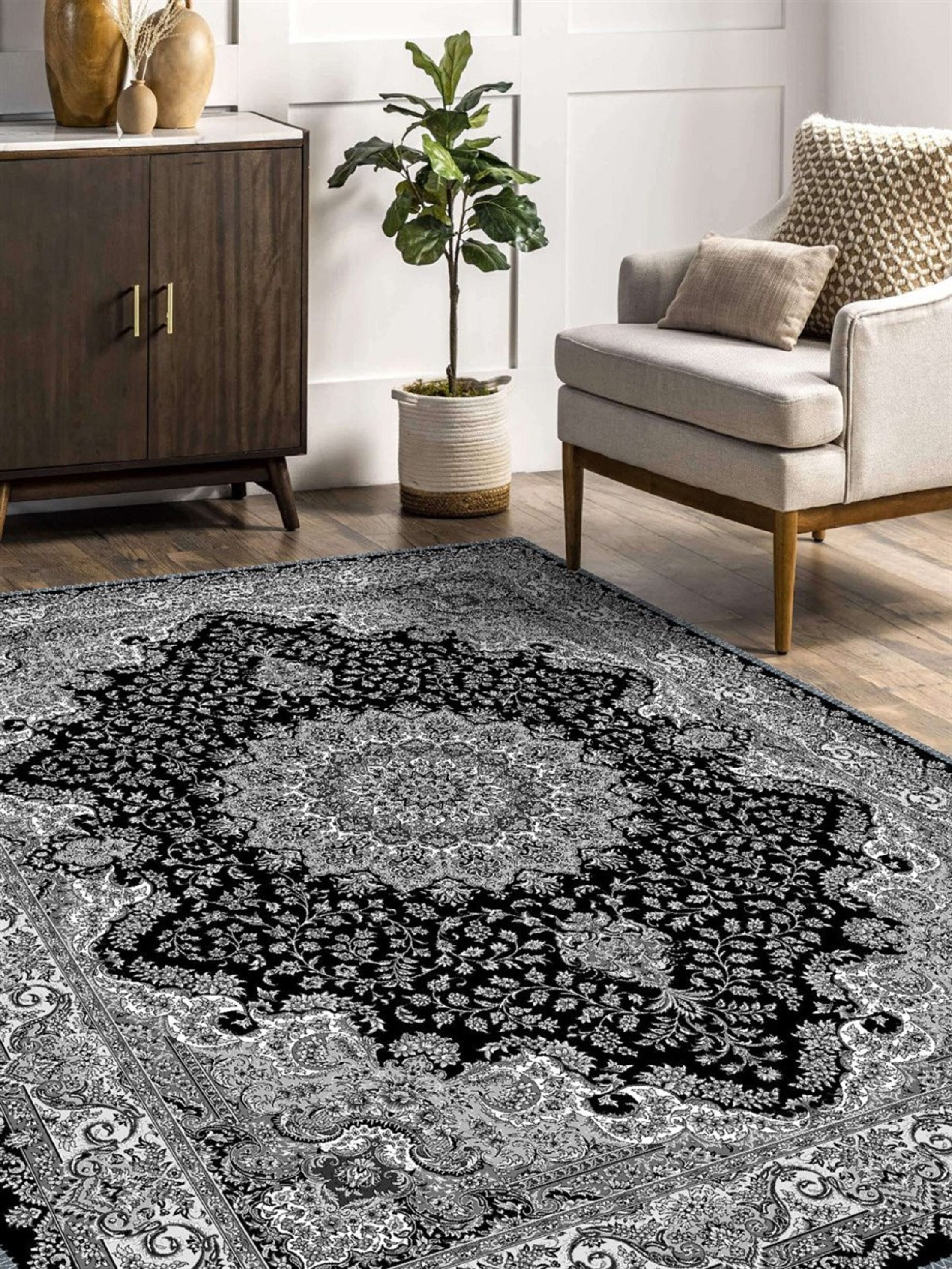 Grey persian rug deals