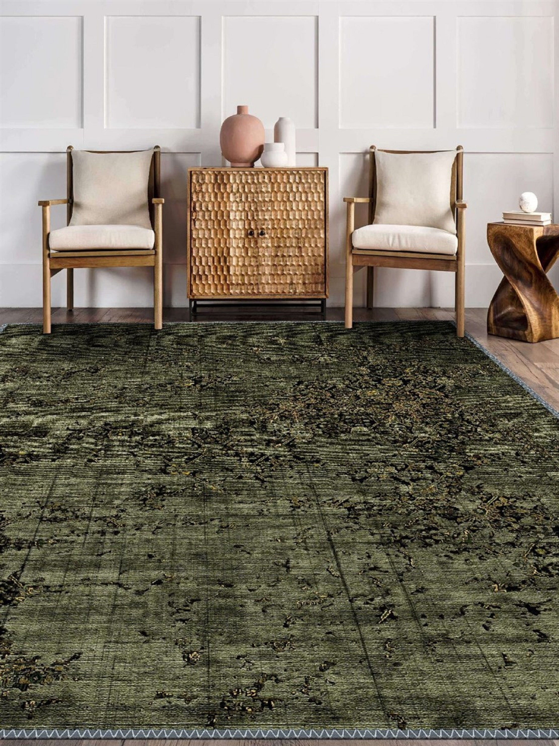Green Rug for Living Room Green Rug for Bedroom Green Etsy