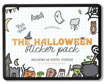 Digitale stickers, Halloween-stickers, Halloween-plannerstickers, Goodnotes-stickers, digitale planner-stickers, Trick or Treat-stickers