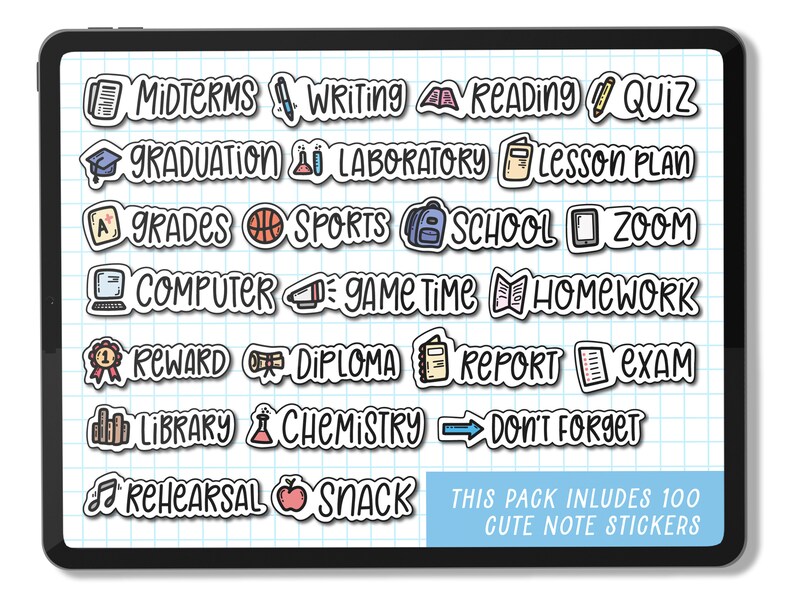 Digital Stickers, Goodnotes Stickers, Education Stickers, School Stickers, Stickers for Planners, Cute Stickers, Planner Templates, Stickers image 4