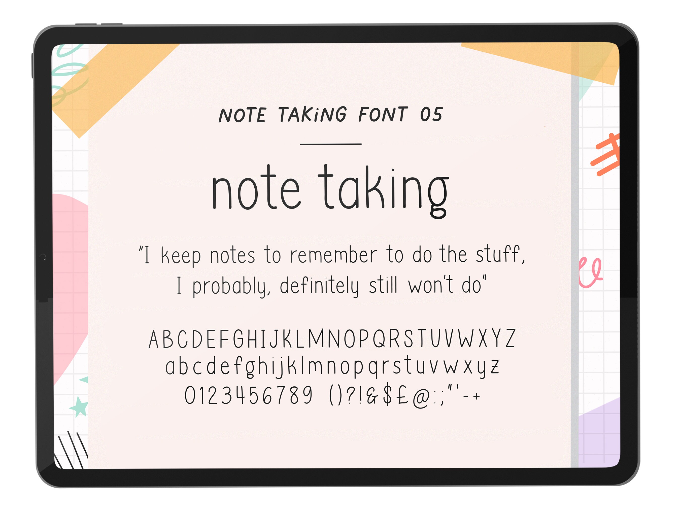 Fonts Note Taking Fonts Goodnotes Fonts Procreate Fonts Etsy UK