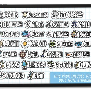 Digital Stickers, Goodnotes Stickers, Education Stickers, School Stickers, Stickers for Planners, Cute Stickers, Planner Templates, Stickers image 3