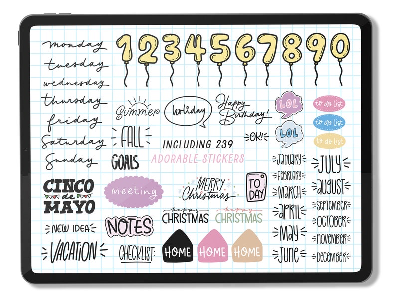 Goodnotes Stickers Digital Stickers Kawaii Stickers Digital Etsy