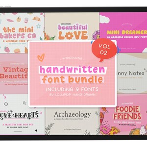 Fonts, Font Bundles, Cricut Fonts, Craft Fonts, GoodNotes Fonts, Note Fonts, Handwriting Fonts, Handwritten Fonts, Commercial Use Fonts