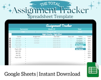 Assignment Tracker Google Sheet Template Homework Tracker Spreadsheet Assignment Tracker Google Sheet Template Homework Tracker Spreadsheet