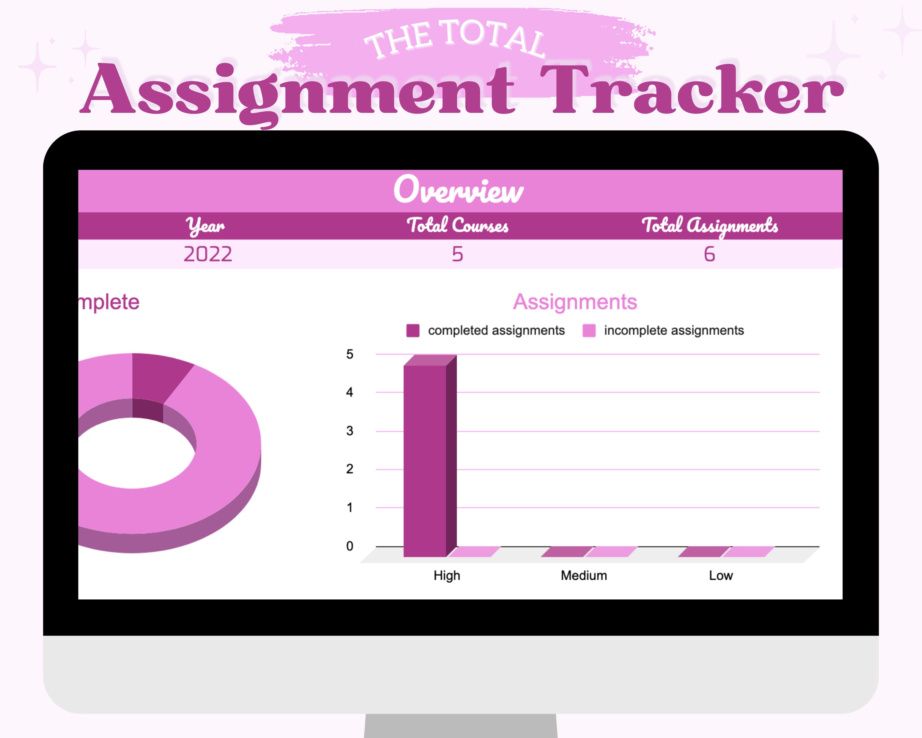 Assignment Tracker Google Sheet Template Homework Tracker Spreadsheet 