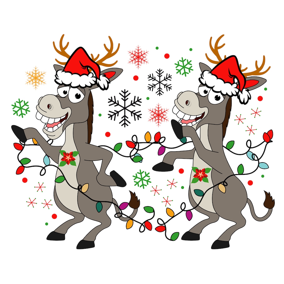 Christmas Donkey Png Sublimation Design, Christmas Donkey Png, Merry Christmas Png, Christmas
