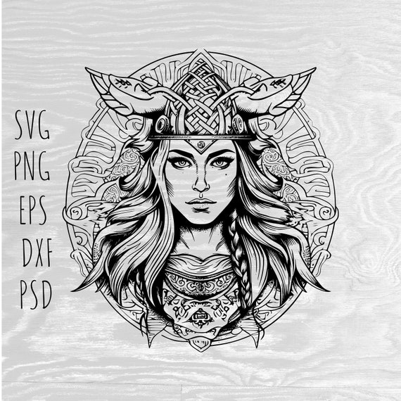 Viking Svg Valkyrie Svg Viking Tattoo Goddess Svg Odin 