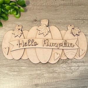 DIY Hello Pumpkin Door Hanger / Wreath Add on / Hello Pumpkin / DIY / Fall Decoration / Pumpkin Trio / Pumpkin Decor / DIY kit