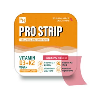 Vitamin D3 + K2 Vegan Oral Strips - Raspberry Flavor
