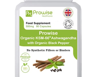 KSM-66 Ashwagandha 500mg: Organic Black Pepper, 90 Capsules