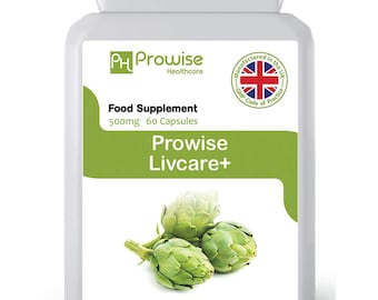 Livcare+ 500mg 60 Capsules–UK Manufactured | GMP Standards by Prowise Healthcare – Suitable for Vegetarians & Vegans