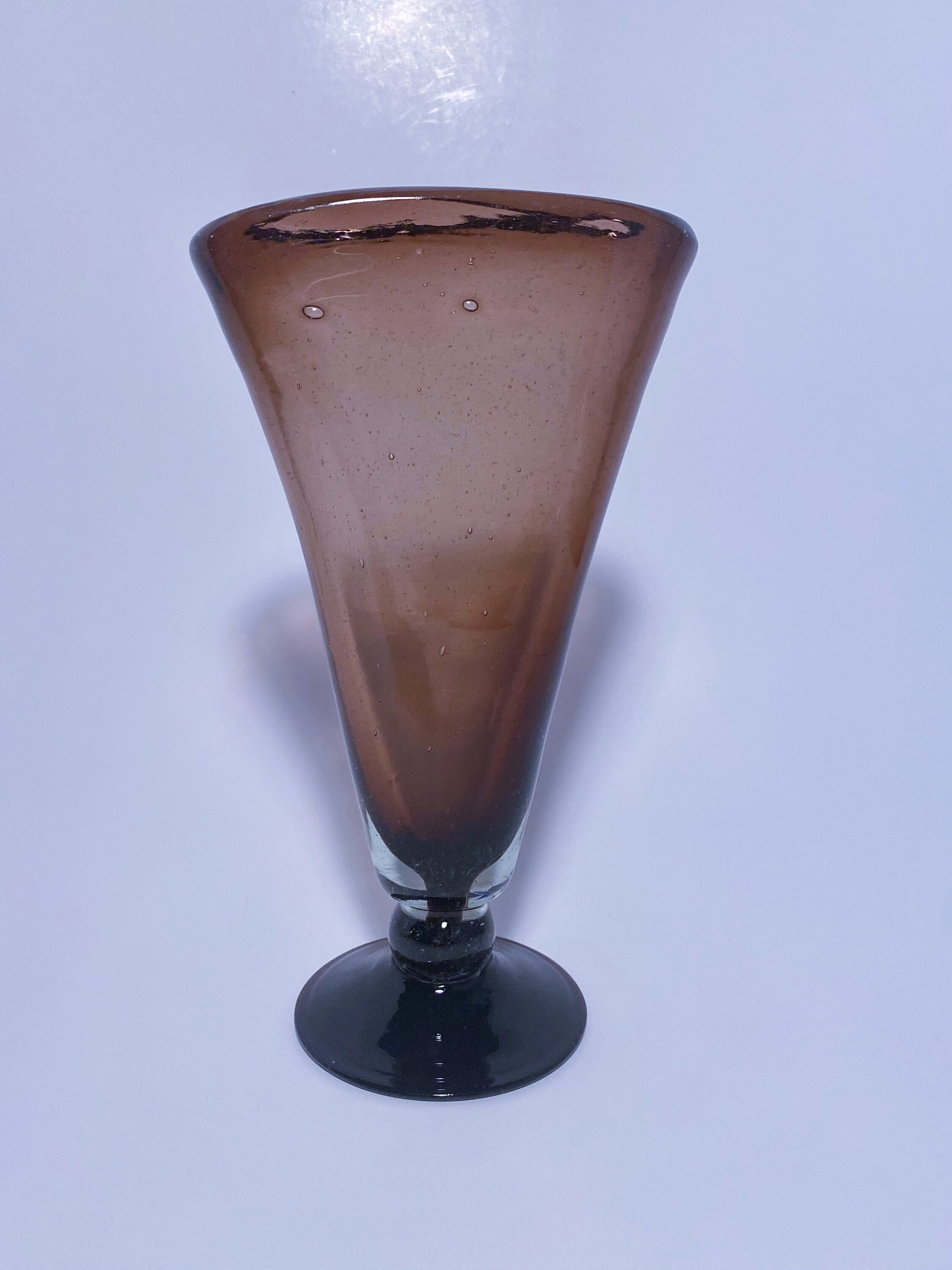 Amethyst Hand Blown Fan Shaped Glass Vase Beautiful Purple Vase 8