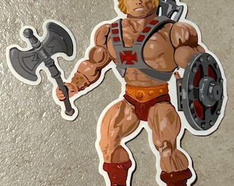 HE-MAN action figure illustration vinyl sticker Masters of the Universe