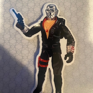 DESTRO action figure illustration vinyl sticker GI Joe