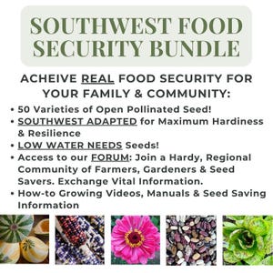 Southwest Food Security Kit | 50 Non-GMO, Chemical-Free, Drought Tolerant Seeds | Maximum Hardiness & Resilience
