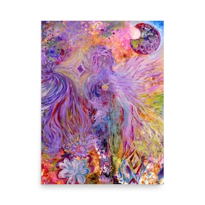 ETERNAL NOW Poster - Electric Indigo - Sanctuary - Self Love - Know Thyself - High Vibrational Art - Peace - Watercolor - HeartArt - Healing