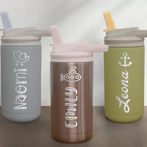Custom Engraved 12oz tumbler, Kids Tumbler Personalized, Back To School Supplies Water Bottles, Custom Name Cup, Insulated School Tumbler