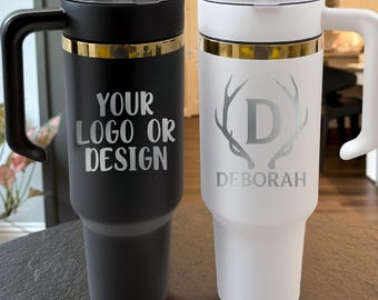 Personalized 40oz Insulated Tumbler, Custom Engraved Travel Coffee Mug