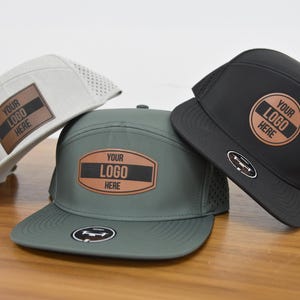 Personalized Leather Patch Snapback Hat: Laser Engraved Custom Logo
