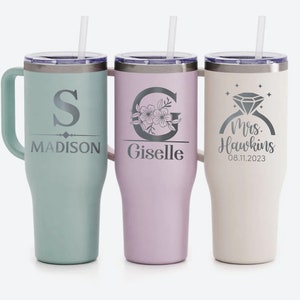 Personalized Laser Engraved 40 Oz Charger Tumbler With Handle Maars Charger  Large Tumbler Tumbler With Handle Personalized Tumbler 